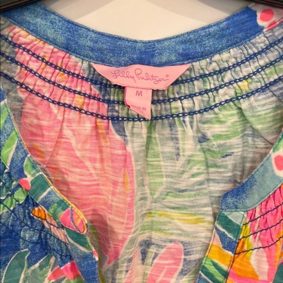 Vibrant Sleeveless Tropical Dress - Picture 2 of 5